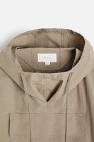 WATER REPELLENT TECHNICAL JACKET WITH POUCH POCKET