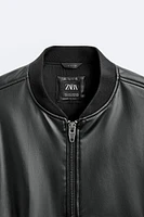 FAUX LEATHER BOMBER JACKET