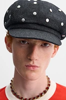 STUDDED DENIM BERET X HARRY LAMBERT