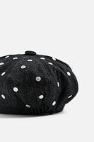 STUDDED DENIM BERET X HARRY LAMBERT