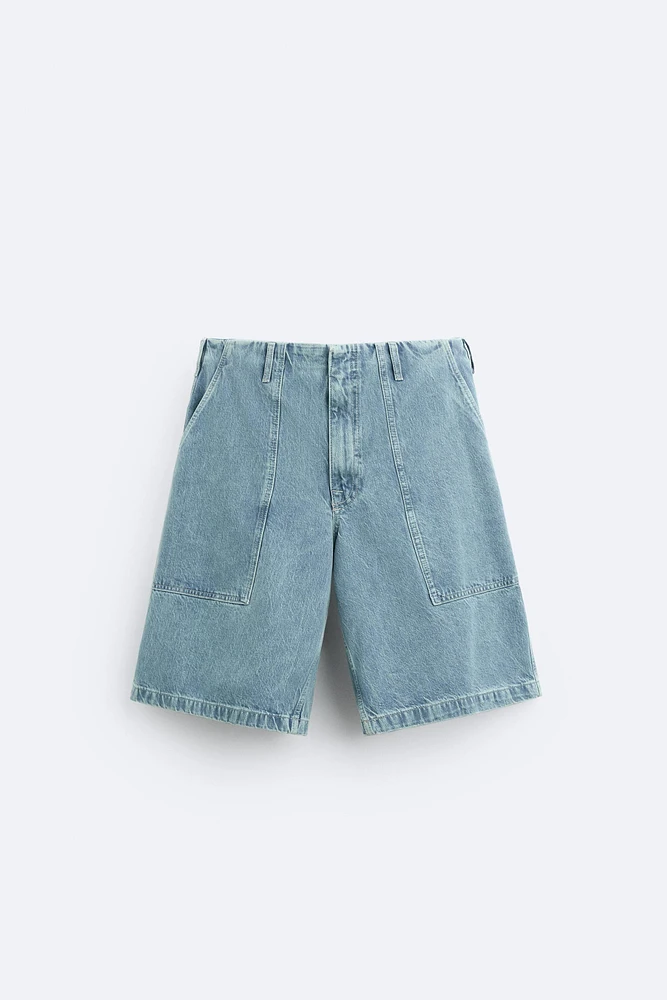 RELAXED FIT DENIM SHORTS