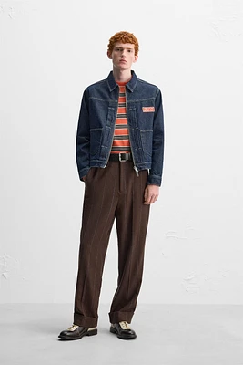 PLEATED DENIM JACKET X HARRY LAMBERT