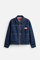 PLEATED DENIM JACKET X HARRY LAMBERT