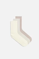 3-PACK OF RIBBED SOCKS