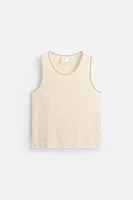 COTTON - LINEN STRIPED TANK TOP