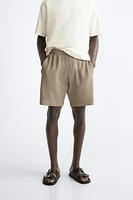 TEXTURED WEAVE SHORTS WITH MESH