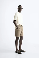 TEXTURED WEAVE SHORTS WITH MESH