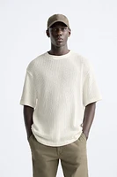 STRUCTURED OPEN WEAVE SWEATSHIRT