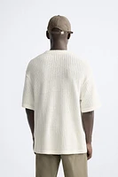 STRUCTURED OPEN WEAVE SWEATSHIRT