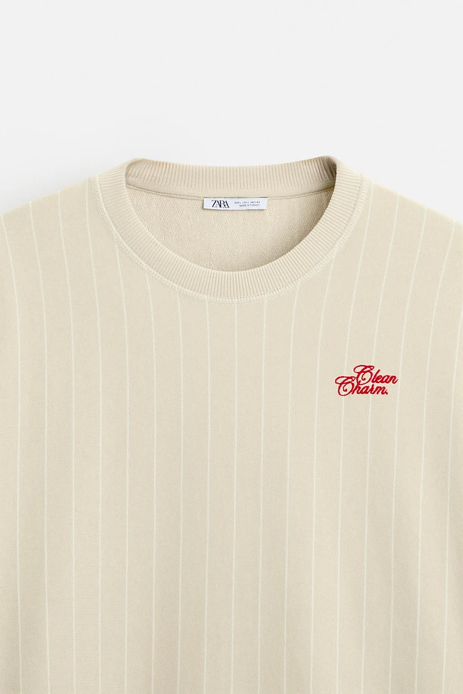 STRIPED SWEATSHIRT WITH EMBROIDERY