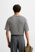 COTTON - LINEN STRIPED T-SHIRT