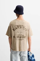 TEXT PRINT KNIT T-SHIRT