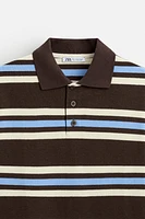 PIQUÉ TEXTURED STRIPED POLO SHIRT