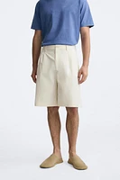 PLEATED WIDE FIT SHORTS