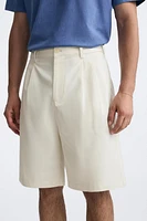 PLEATED WIDE FIT SHORTS