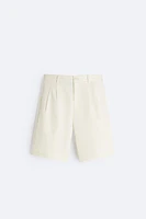 PLEATED WIDE FIT SHORTS