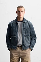 ZIPPERED DENIM JACKET