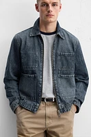 ZIPPERED DENIM JACKET