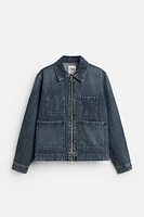 ZIPPERED DENIM JACKET