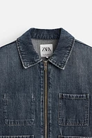 ZIPPERED DENIM JACKET