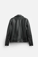 FAUX LEATHER BIKER JACKET