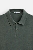 LINEN BLEND POLO SHIRT