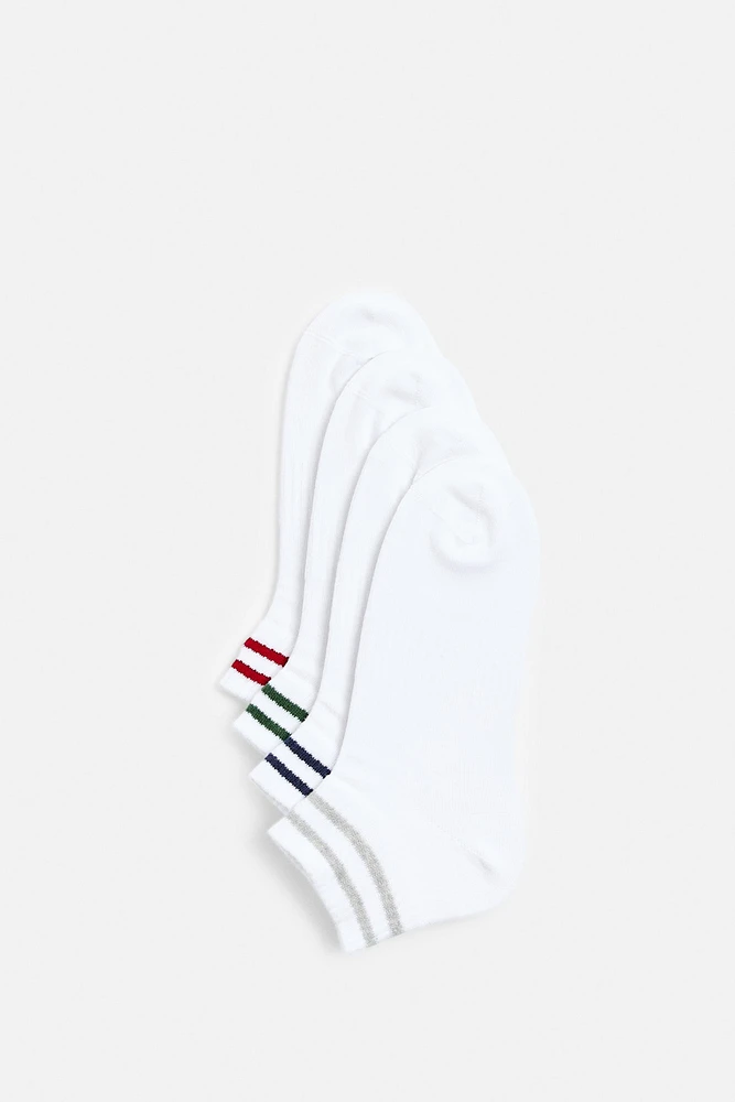 4-PACK OF CONTRASTING BAND SOCKS