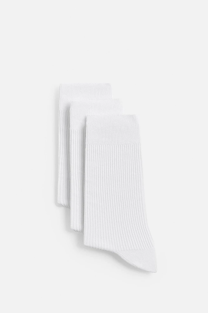 3-PACK OF RIBBED SOCKS