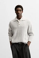 TEXTURED BOUCLÉ POLO SHIRT