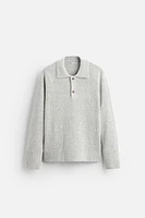 TEXTURED BOUCLÉ POLO SHIRT