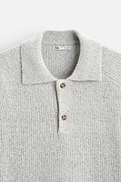 TEXTURED BOUCLÉ POLO SHIRT