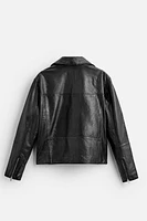 LEATHER BIKER JACKET