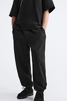 TEXTURED JOGGER WAIST PANTS