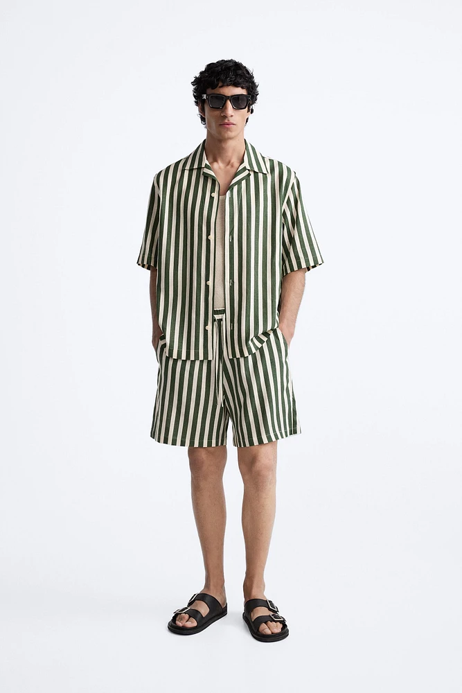 LINEN - VISCOSE STRIPED SHIRT