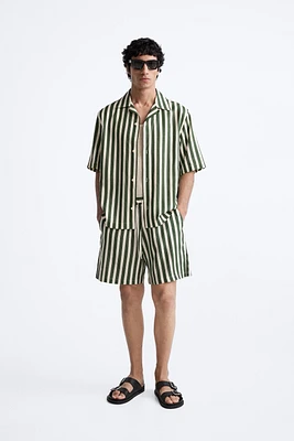 LINEN - VISCOSE STRIPED SHIRT