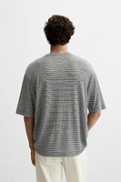 STRIPED HEMP - VISCOSE T-SHIRT