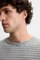 STRIPED HEMP - VISCOSE T-SHIRT