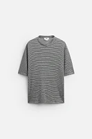 STRIPED HEMP - VISCOSE T-SHIRT