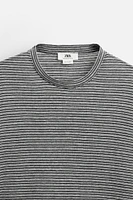 STRIPED HEMP - VISCOSE T-SHIRT