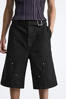 BELTED CARPENTER POCKET SHORTS