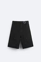 BELTED CARPENTER POCKET SHORTS