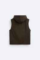 HOODED SHIRT VEST