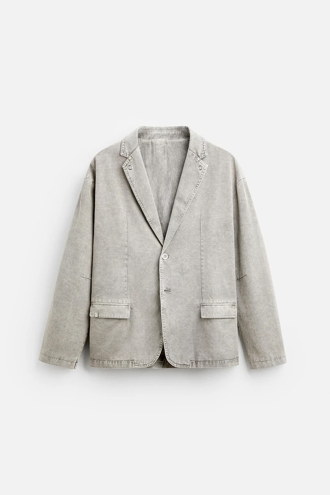 TEXTURED WASHED BLAZER