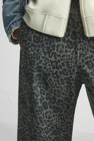 RELAXED FIT ANIMAL PRINT PANTS