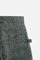 RELAXED FIT ANIMAL PRINT PANTS