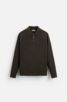 TEXTURED STRUCTURED KNIT POLO