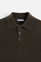 TEXTURED STRUCTURED KNIT POLO