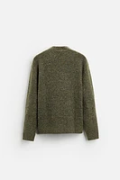 FLECKED KNIT RIBBED SWEATER