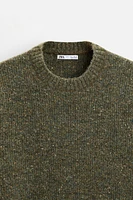 FLECKED KNIT RIBBED SWEATER