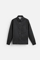 WAXED EFFECT OVERSHIRT